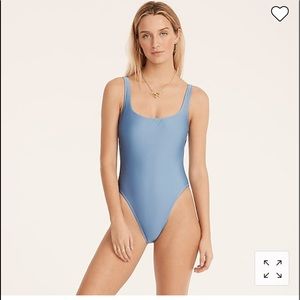 Shiny Square One Piece Bathing Suit